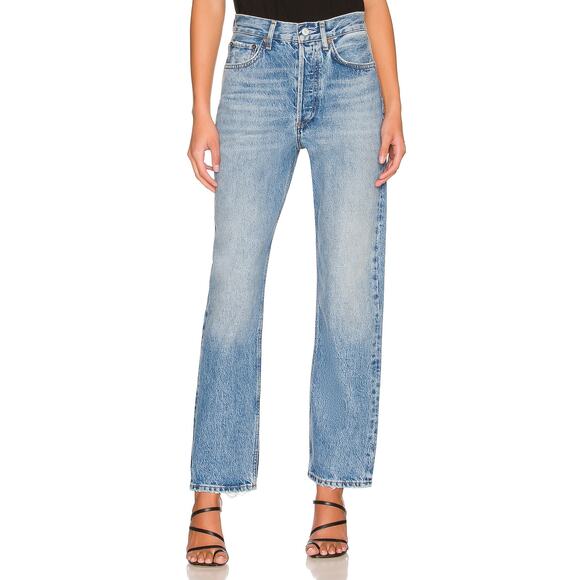 Agolde Denim - Agolde Distressed Blue 90s Mid Rise Loose Size 29 Denim Jeans